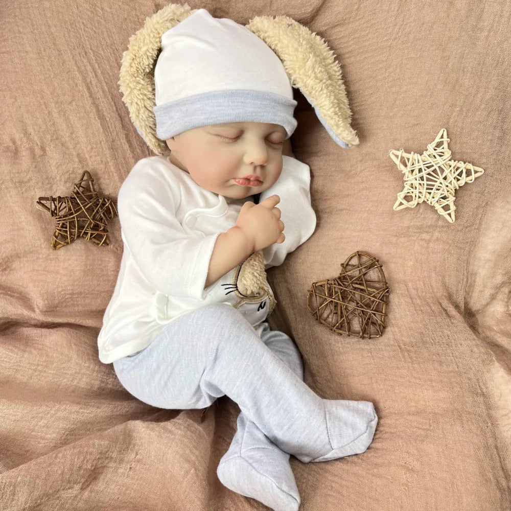 BZDOLL 19Inch Vinyl Limbs Cloth Body Babies Doll 3D Skin With Visible Veins 48CM Reborn Baby Toy For Kids Lifelike Handmade Gift