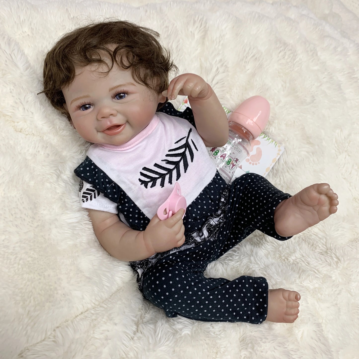 AnjoDoll 18 Inch Vivienne Boy/Girl Full Body Soft Vinyl Doll Painted Reborn Doll With Rooted Hair For Gifts Muñecas Reborn