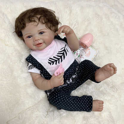 AnjoDoll 18 Inch Vivienne Boy/Girl Full Body Soft Vinyl Doll Painted Reborn Doll With Rooted Hair For Gifts Muñecas Reborn