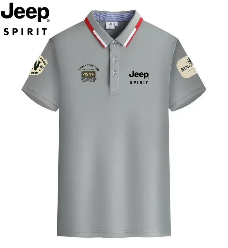 2026 Innovative JEEP Men's Summer T-Shirts and Business Polo Shirts, Outdoor Sports Quick-Dry Tops