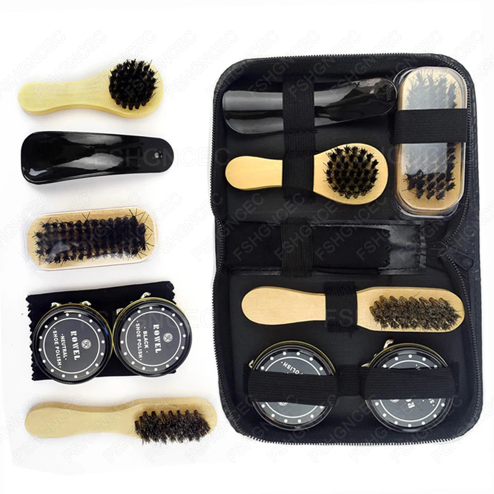 Professional Shoes Care kit Cleaner Set for Sneakers Leather Shoes Cleaning Polishing includes Shoehorn Shoe Polish Brush Cream