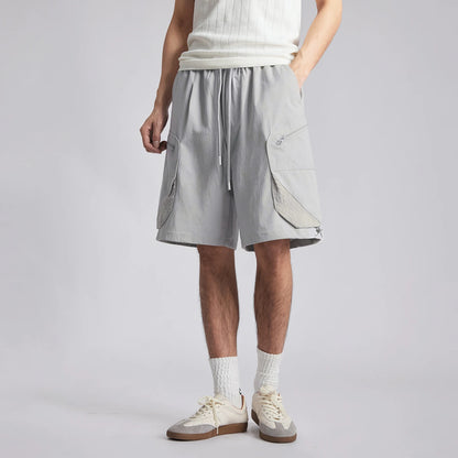 Fashion Men Quick Dry Breathable Outdoor Cargo Shorts 2026 Summer Loose Multi Pocket Retro Casual Commute Five Points Shorts