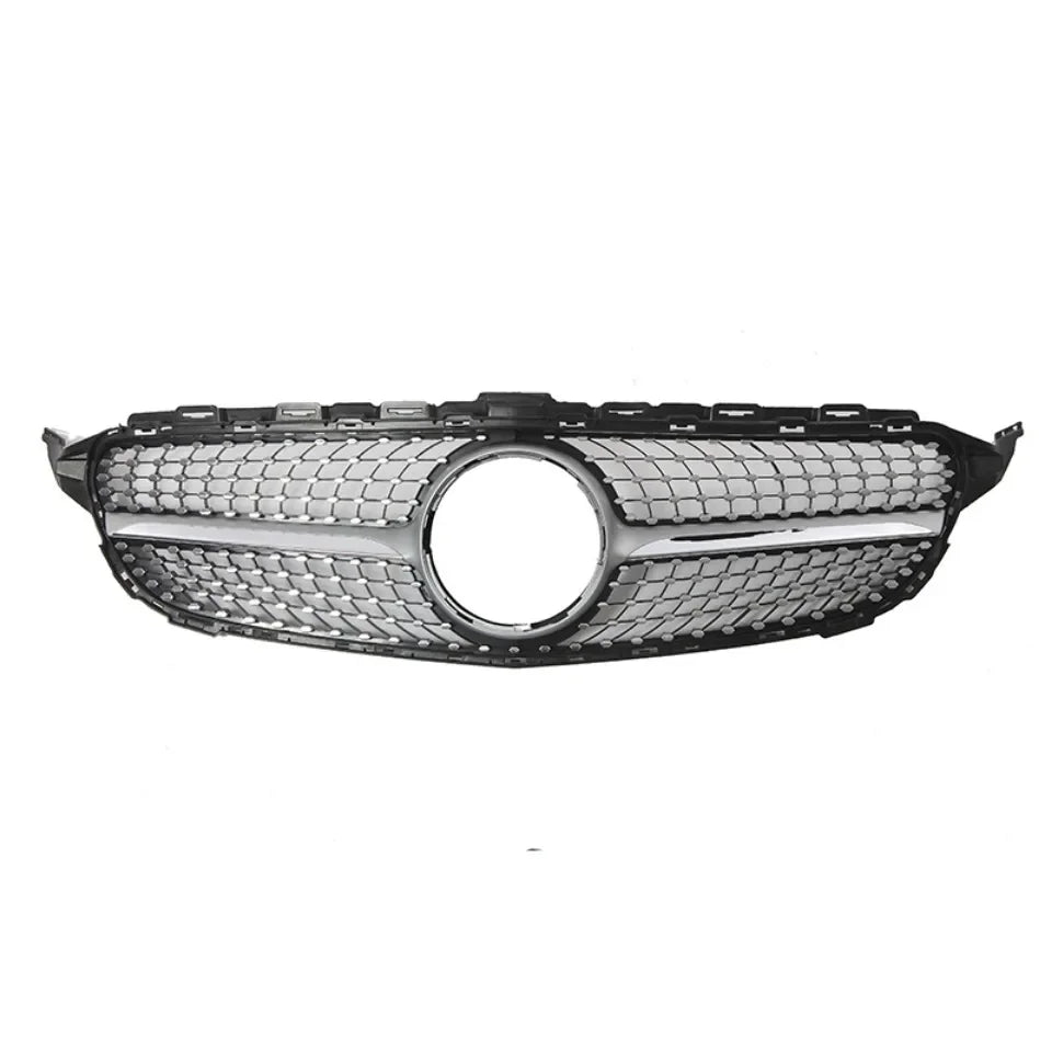 XVIP GTR Style Front Racing Grille For Mercedes Benz C-Class W205 2015-2018 C180 C200 C300 Chrome Diamonds Style Bumper Grilles
