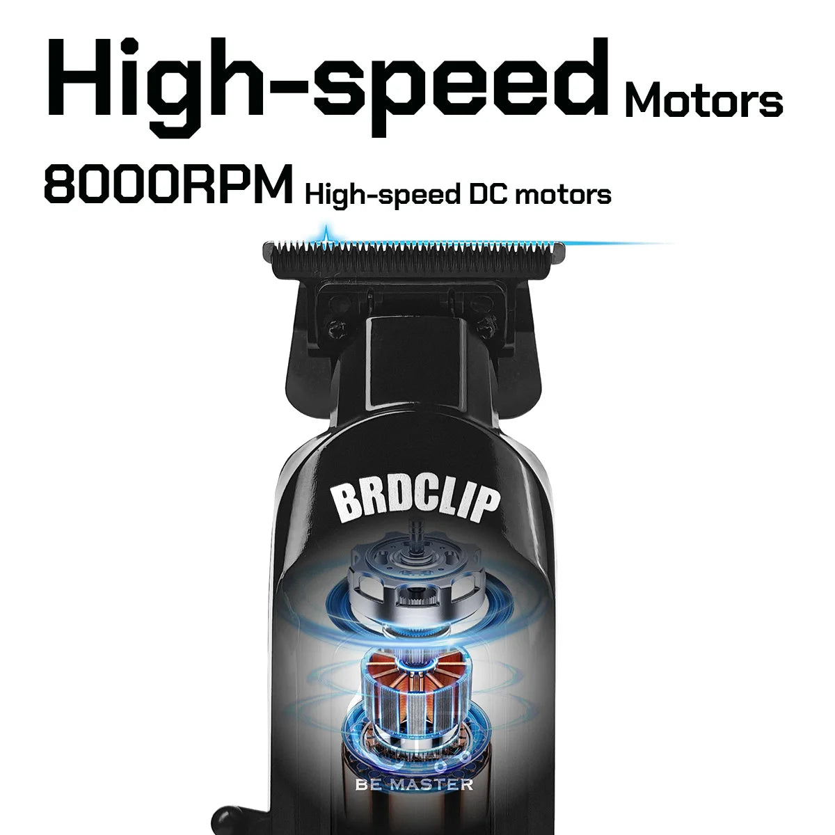 BRDCLIP Professional Barber Hair Cutting Machine Kit Base Charger 7500RPM Hair Clipper DLC Blade Salon Hair Trimmer for Men
