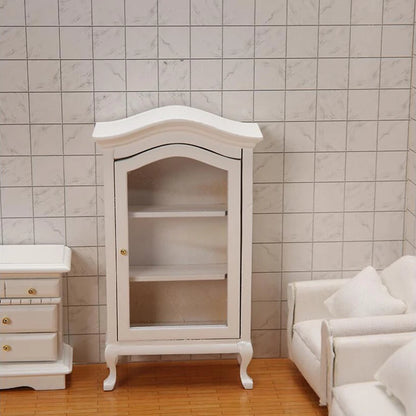 1Pcs Dollhouse Miniature furniture Bookcase Display Shelf Modern Style Wood Bookcase Doll House Toys
