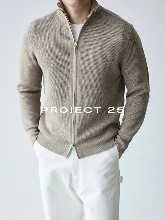 PROJECT 25 Men Soft Knit Cardigan Sweater Solid Color Casual Loose Warm Lightweight Office Commute Daily Wear All Match Outerwea