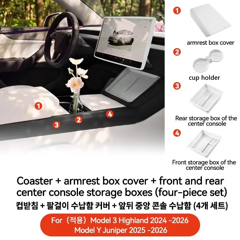YZ  For Tesla Model Y YL Juniper Model 3 Highland TPE Armrest Cover Soft Case Center Arm Rest Pad Anti-scratch 2026 Accessories