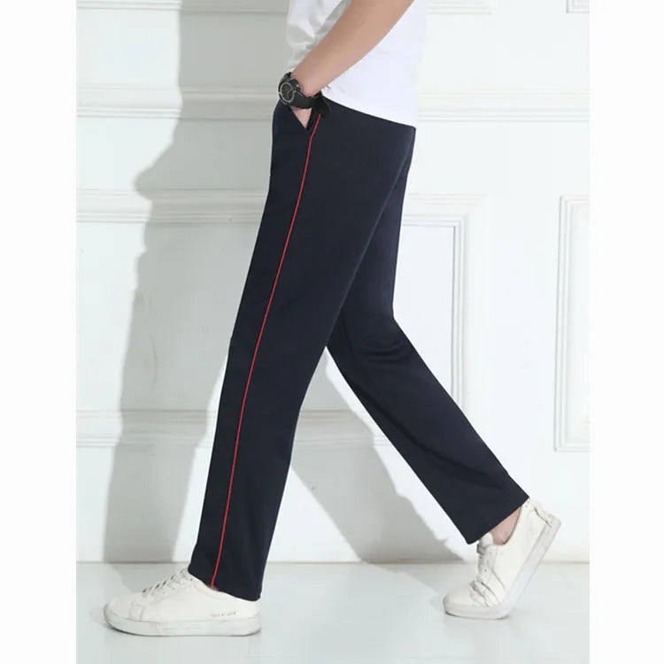 Black Unisex New Track Pants Casual Sweatpants mens Striped Bastic Trousers Straight Pants Joggers Simple Work Pants