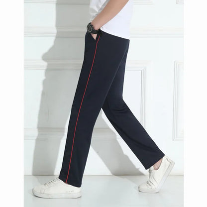Black Unisex New Track Pants Casual Sweatpants mens Striped Bastic Trousers Straight Pants Joggers Simple Work Pants