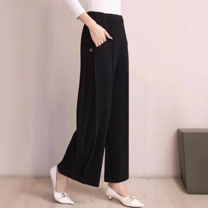 Miyake Pleated Fall Women Pants New High-waisted Thin Casual Pants Temperament Fashion Versatile Office Commuting Women's Pants