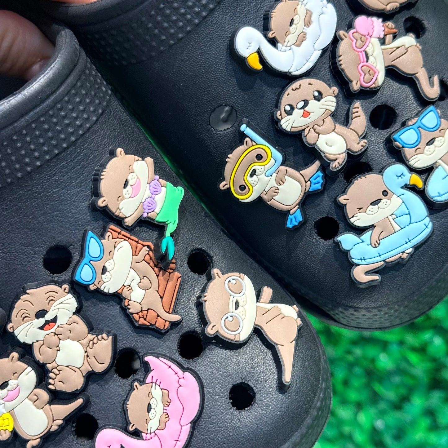 14-100PCS Kawaii Animal Beaver PVC Shoe Charms For Clogs Pin Sandals Shoes Accessories Garden Shoes Decoration Kid Summer Gift