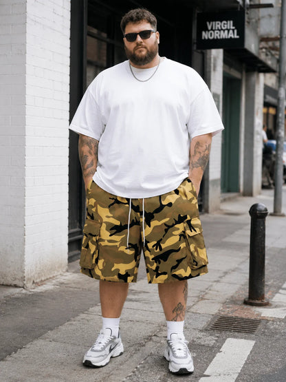 plus Size Men's Camouflage Work Shorts Loose Casual Summer Shorts for Beach Outdoor Wear Easter & Ramadan