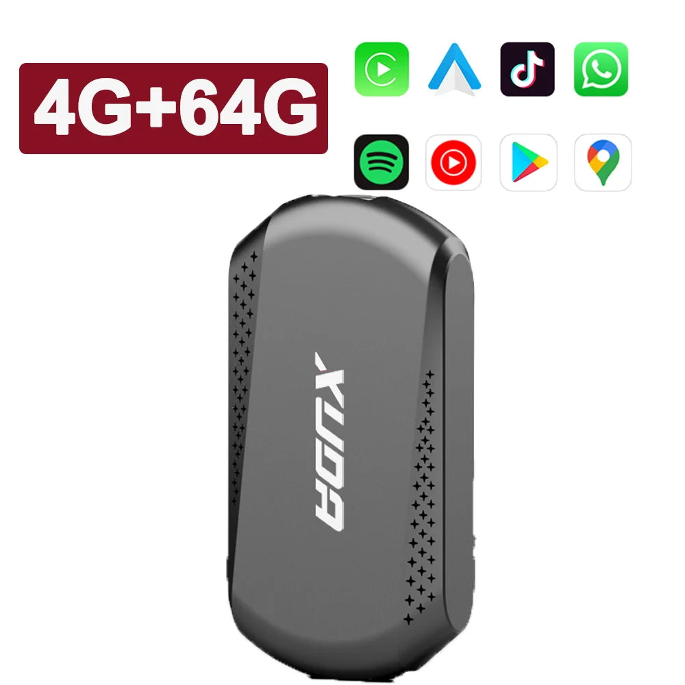 Smart 2in1 CarPlay Android Auto Adapter, Universal Mini Wireless Dongle for Car Entertainment System, Plug and Play Upgrade Wire