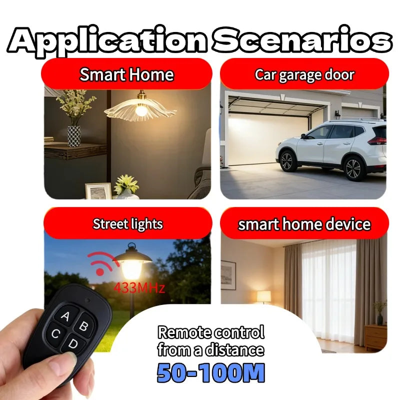433MHz Remote Control Learn Remote Control Learning code 1527 EV1527 For Gate garage door controller Alarm RF 433mhz Receiver