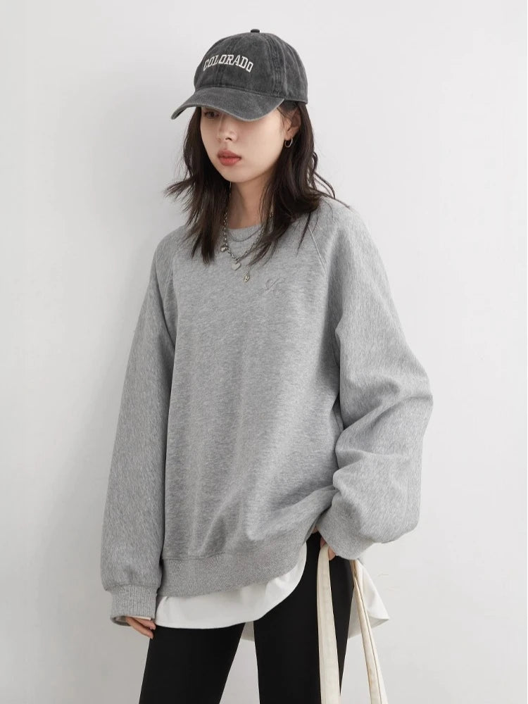 CHIC VEN Women Sweatshirts Loose Casual New O Neck Raglan Sleeves Long Sleeved Female Tops Pullover Spring Autumn 2025