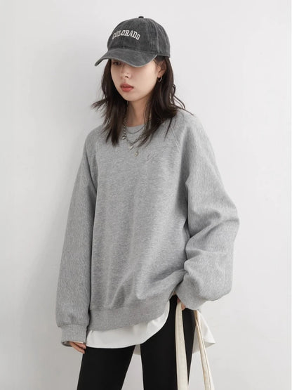 CHIC VEN Women Sweatshirts Loose Casual New O Neck Raglan Sleeves Long Sleeved Female Tops Pullover Spring Autumn 2025
