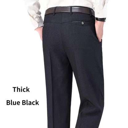 New Design Autumn Men Casual Pants Thick Loose Male Pant High Waist Straight Trousers Business Fashion Pants Man Plus Size 28-40