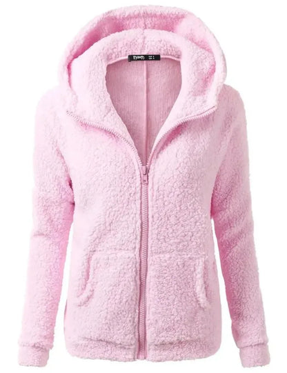 Autumn Winter Warm Jacket Women Hoodie Hooded 2025 Casual Female Hoodies Sweatershirt Zipper Coat Solid Soft Fleece Women Coat