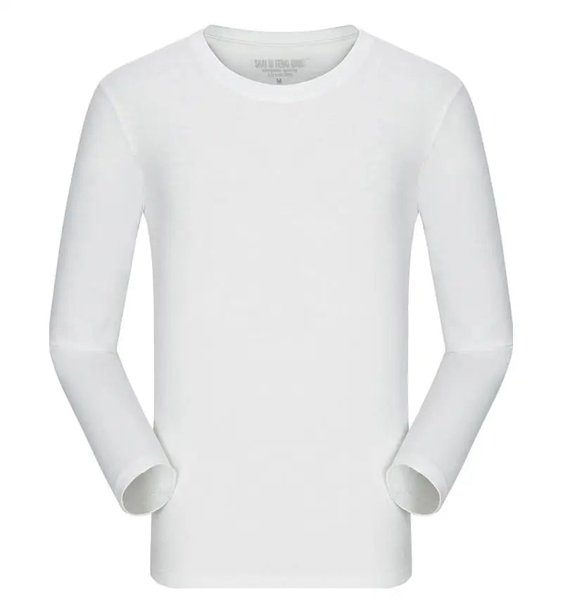 Custom logo cotton t-shirt Spring/autumn men T-shirt home men's long sleeved O-neck solid color casual T-shirts USA size XS-2XL