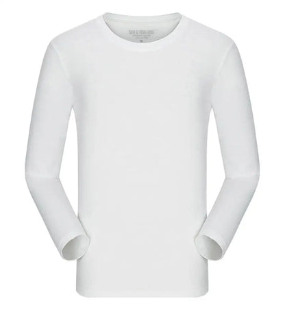 Custom logo cotton t-shirt Spring/autumn men T-shirt home men's long sleeved O-neck solid color casual T-shirts USA size XS-2XL