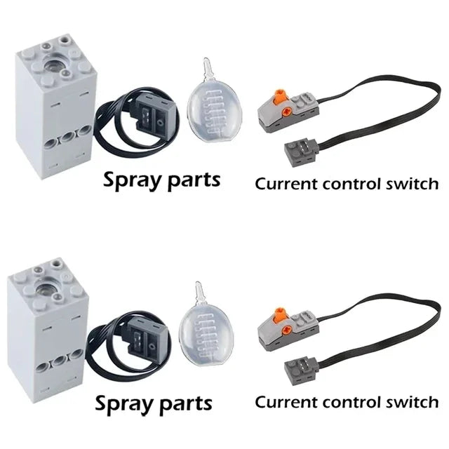 DIY Building Blocks Technical Motor Sprayer Electric Exhaust Modified Motor For High-Tech Train Car Parts Compatible with Legoed