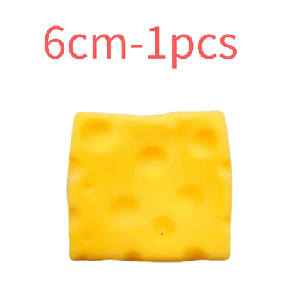 Yellow Cheese Squeeze Toy, Soft Rebound Sensory Toy, Stress Relief & Focus Helper, Cute Food-Themed Desk Decor Gift