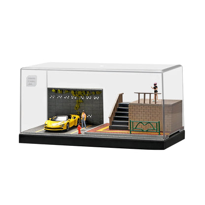 1/64 Miniature Parking Lot Diorama-Diecast Model Car Park Model Scene for Action Figures,DIY Collection (No Car)