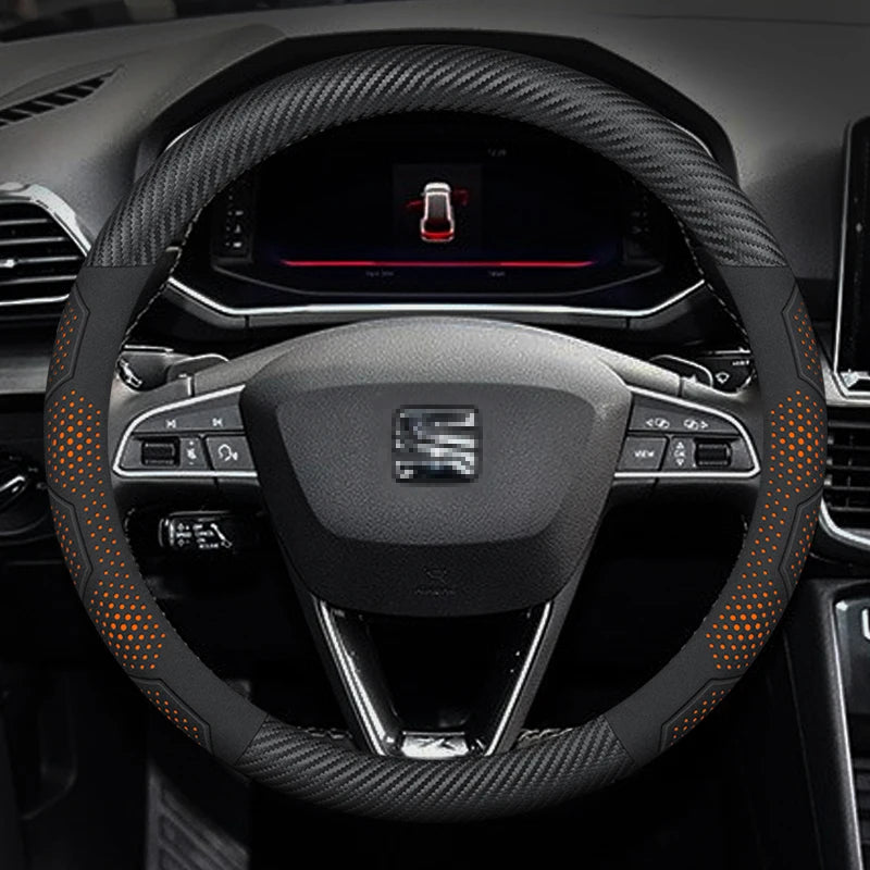 Compatible with Seat Leon, Ibiza, Arona, Octavia, Ateca steering wheel cover/accessory/protector.