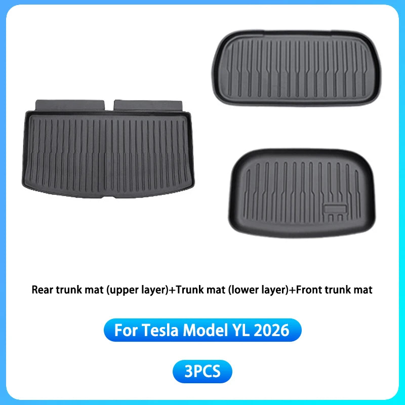 RHD Car Floor Mats For Tesla Model YL Launch2026 Luggage Mat Set Four Seasons Waterproof Anti-slip Trunk Mat Model YL Floor Mats