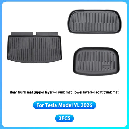 RHD Car Floor Mats For Tesla Model YL Launch2026 Luggage Mat Set Four Seasons Waterproof Anti-slip Trunk Mat Model YL Floor Mats