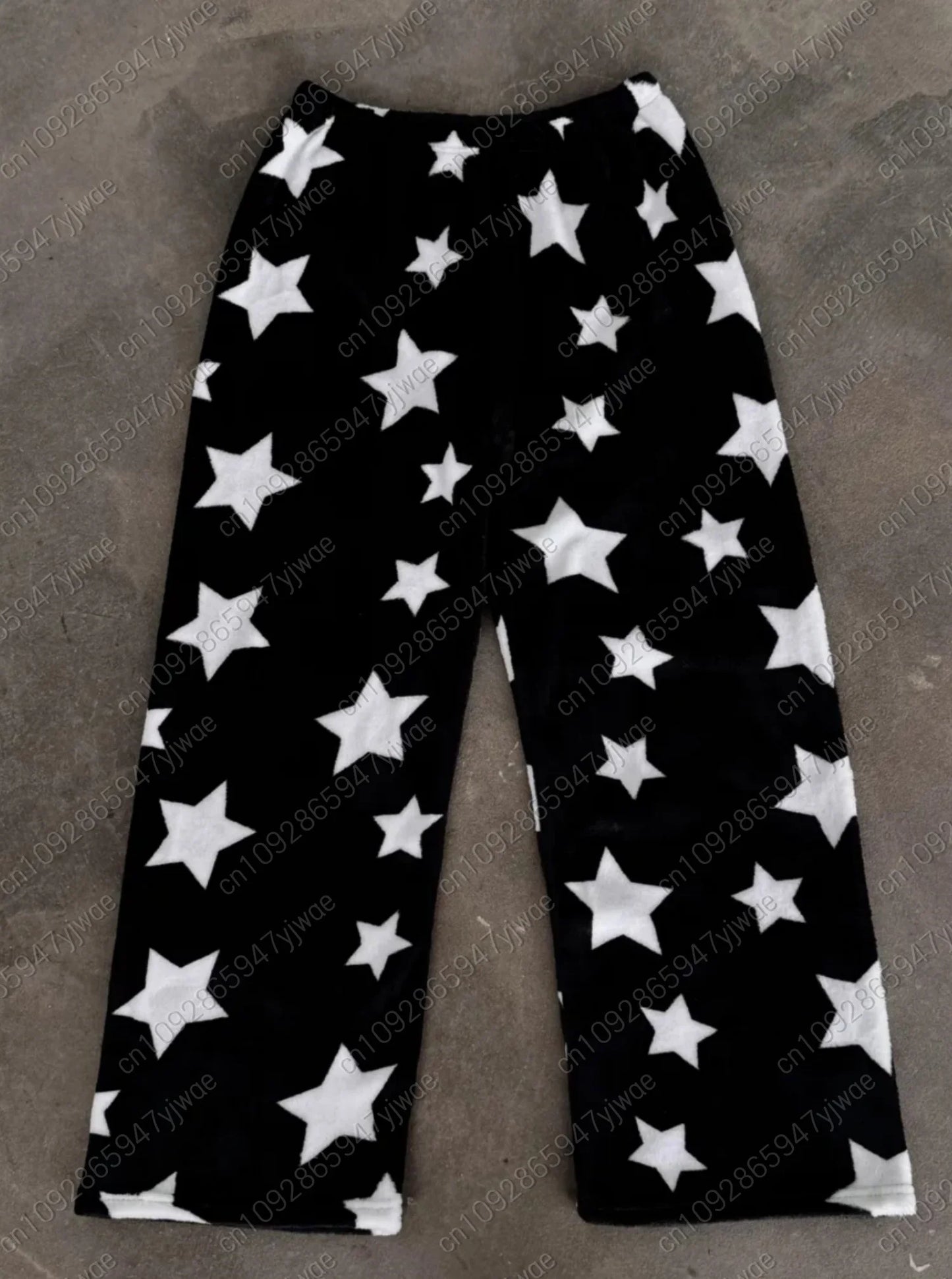 2025 Winter Women cartoon stars print  plush Pajama Pants women Soft Trousers Cute Women Casual Home Anime Cartoon  Pajama Pants
