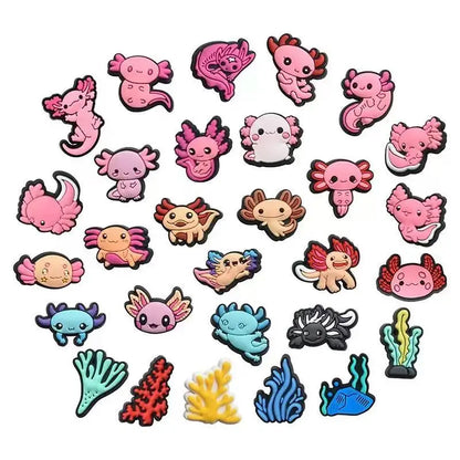 12-100pcs Pink Salamander Shoe Charms For Sandals,Shoe Decoration Accessories Shoe Pins Great Gift For Men Wom