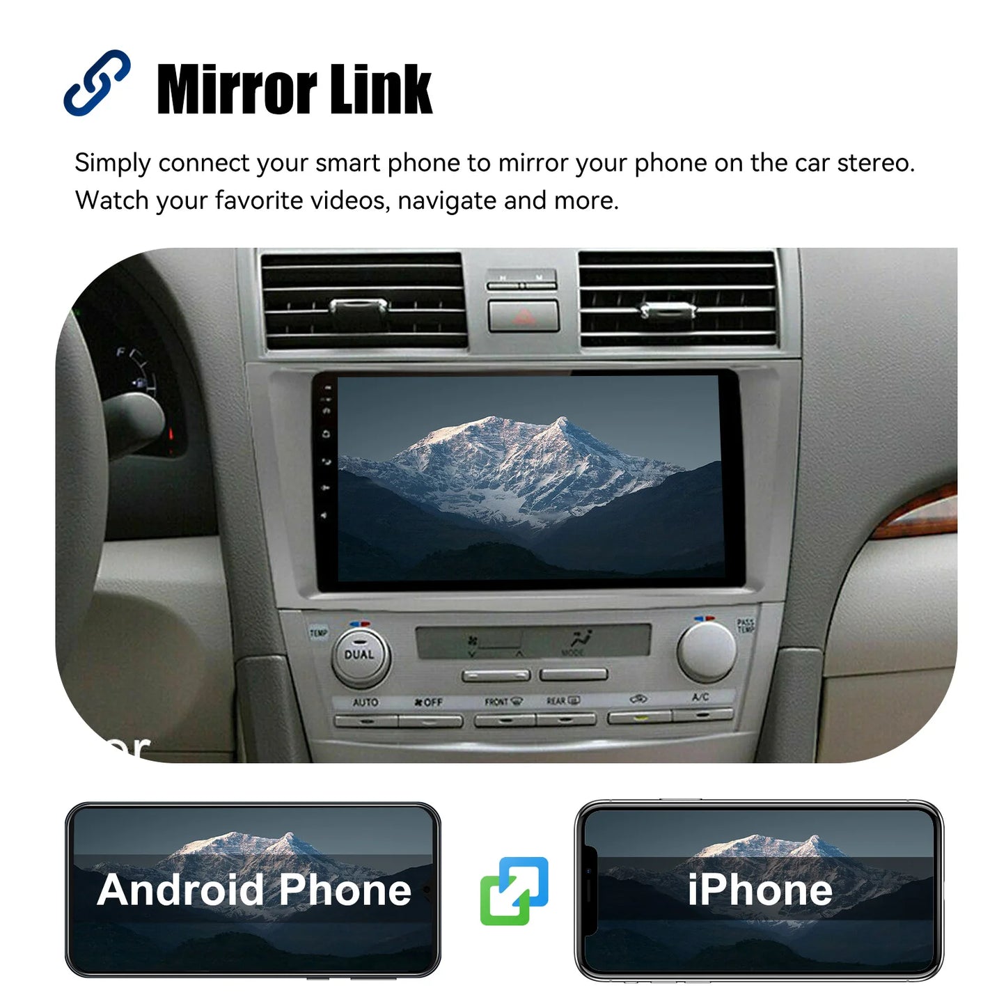 9" Android 14 Car Radio Multimedia Video Player 2 Din For Toyota Camry 2006 2007 2008 2009 2010 2011 GPS Navi Head Unit Carplay
