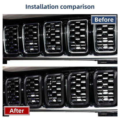7PCS Car Front Grille Grill Inserted Mesh Cover for Jeep Compass 2021 2022 2023 2024 2025 Racing Grills Exterior Accessories