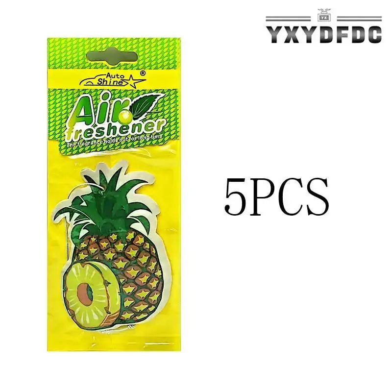 3-80pcs Fruit Car Air Freshener Natural Aromatherapy Tea Paper Hanging Perfume Vanilla Auto Parts Interior