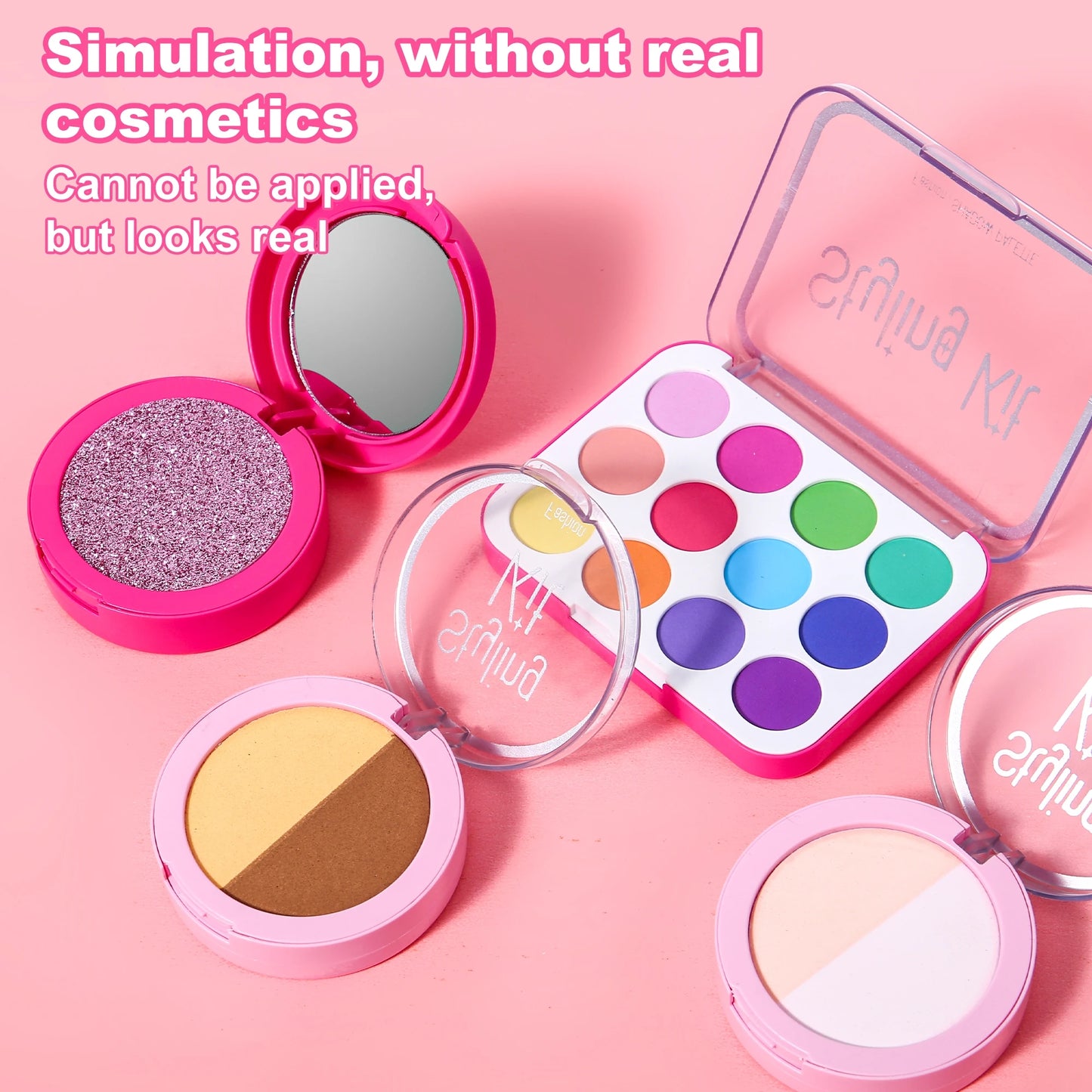 AIUAZA Children's Home Makeup Toy Set of 10, Liquid Free and Powder Free, Girl Makeup Toy, Christmas and Halloween Gift