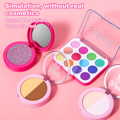 AIUAZA Children's Home Makeup Toy Set of 10, Liquid Free and Powder Free, Girl Makeup Toy, Christmas and Halloween Gift