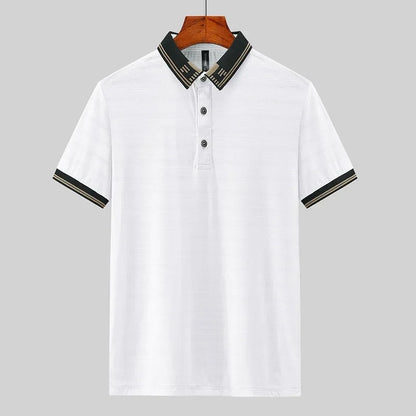 Big Size Men's Ice Silk Polo Shirts Short Sleeve Golf Wear Tee Shirt Male Plus Large 8XL 7XL 130kg Designer Breathable Business