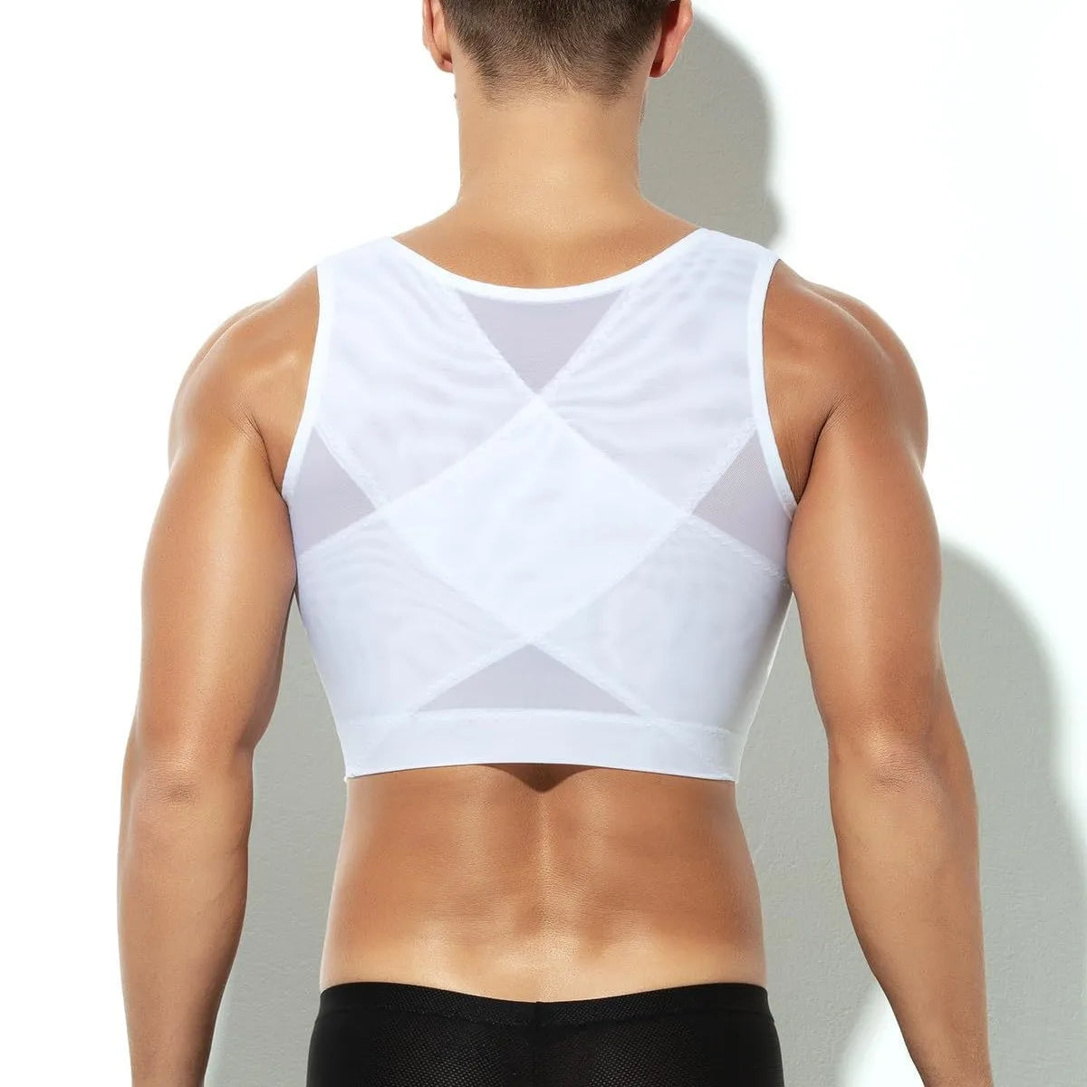 Men's Post-Surgery Compression Vest Liposuction Shapewear Body Cinching Zipper Tummy Tuck Garment Top for Recovery