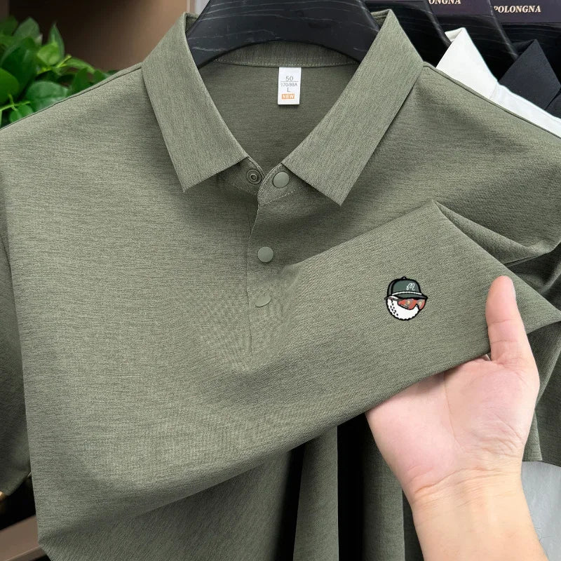 Golf men's polo shirt short sleeved brand fashionable printed top summer new comfortable breathable casual sports collar T-shirt
