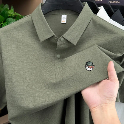Golf men's polo shirt short sleeved brand fashionable printed top summer new comfortable breathable casual sports collar T-shirt