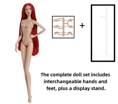 1/6 Scale Supermodel Female Body with 14 Joints Includes Multiple Wig Options And Extra Head for Collectible Figures