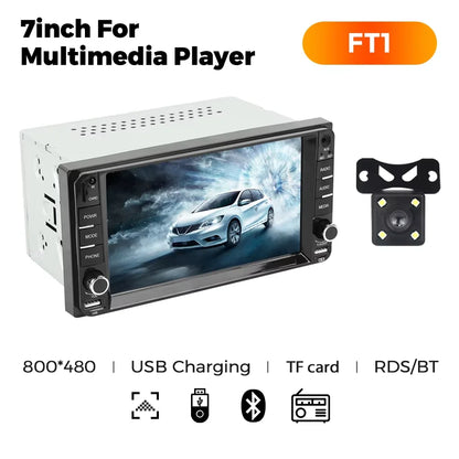 MEKEDE 2din MP5 Car Radio Universal Multimedia 7 inch HD Touch Screen Wired Carplay Android Auto BT USB FM Radio Stereo Audio