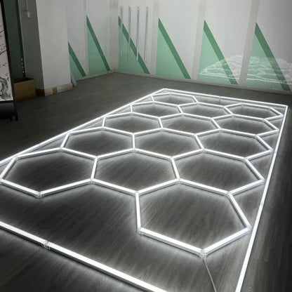 Garage Hexagon LED Light 50000H 6500K Ultra Bright for Home Gym Barbershop Car Detailing Bar Basement Workshop Ceiling Lighting