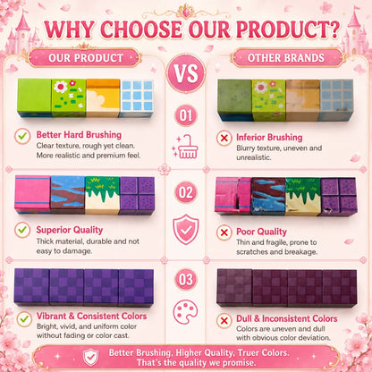 Magnetic Building Blocks Magnet World Pink Blossom with 10 Mystery Gift Brick Cube STEM Toy Set Best Gift for Boy Girl Children