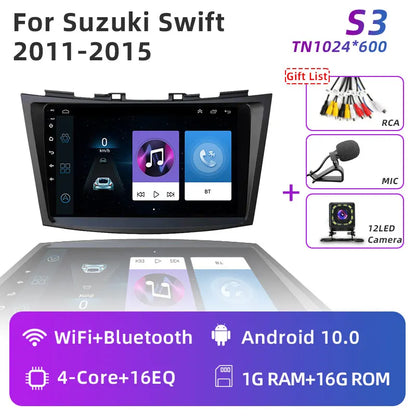 JUNDOF 9" CarPlay 2DIN Android Auto Car Radio Stereo For Suzuki Swift 2011 2012 2013 2014 2015 2016GPS Multimedia Video Player