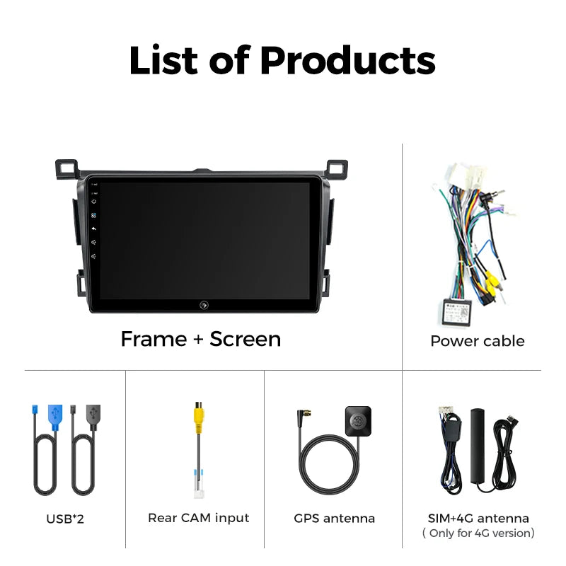 Ainavi Car Radio For Toyota RAV4 2013 2014 2015 2016 2017 2018 2019 XA40 RHD Android 13 Auto Wireless Carplay Car Multimedia DIN