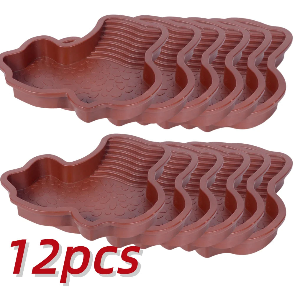 Turtles Bathing Pool Water Bowl with Slip Proof 35x28.50cm Friendly Habitat with Steps for Reptiles Resting and Soaking