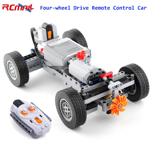 Four-wheel Drive Remote Control Car Motor Power 4WD RC Car Kit 32019 86652 Wheel Building Blocks Compatible with Legoeds RC Car