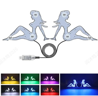 USB RGB Dynamic Big Devil Eyes Light for Cars Trucks, LED Window Screen Animation Sign Flexible Display Panel
